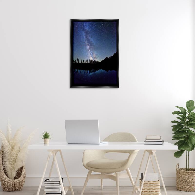 Stupell Nebula Reflection in Lake Framed Floater Canvas Wall Art Design By Royce Bair