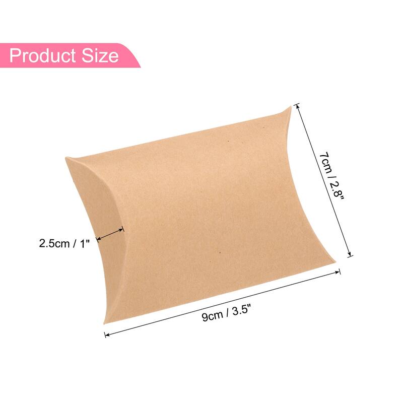 100Pcs Pillow Boxes 3.5 x 2.8 x 1 Inch Gift Boxes - White - 3.5 x 2.8 x 1 Inch