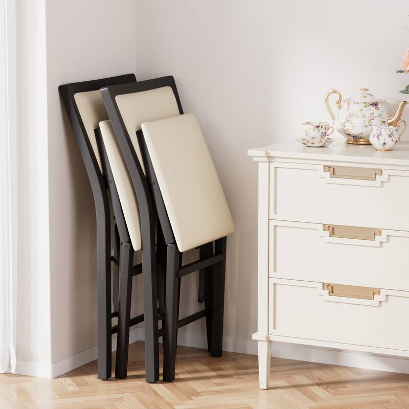 VECELO Folding Dining Chairs Set of 2/4/6 with Cushion Parson Classic Upholstered Folding Chairs Modern 33" Parson Chairs