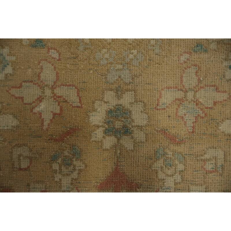 Hand Knotted Oriental 100% Wool Carpet Traditional All-Over Yellow & Gold Ziegler Area Rug - 3' 9'' X 2' 0''