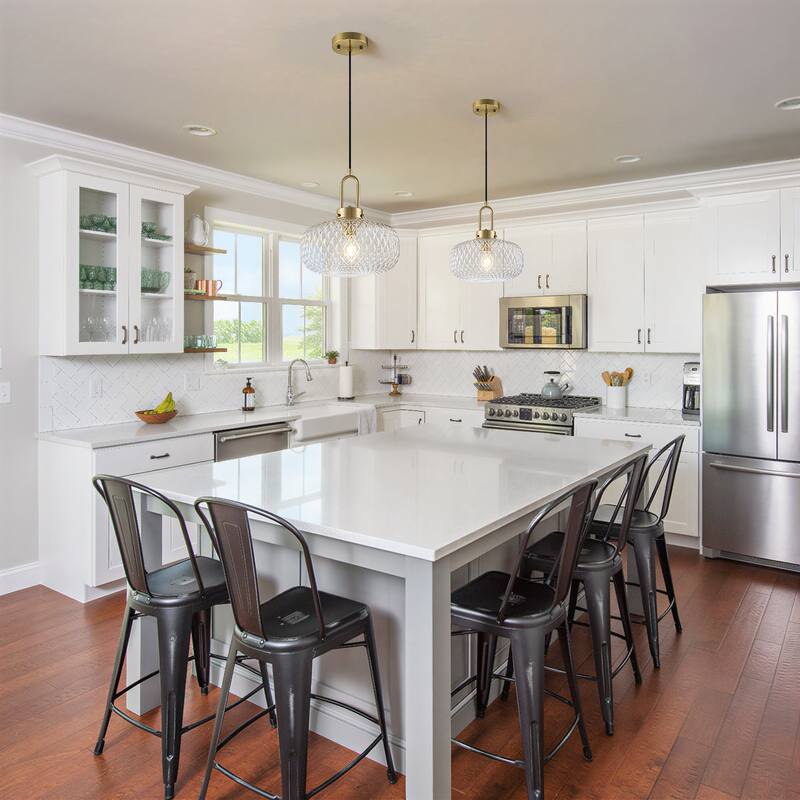 1-Light Modern Clear Glass Pendant Light - 11.8