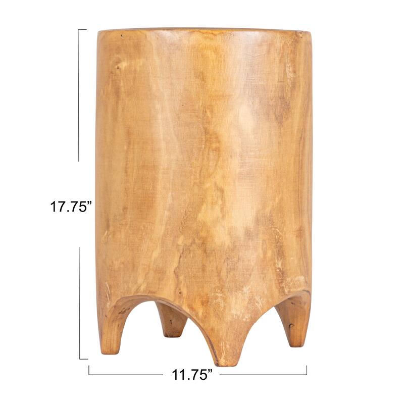 Hand-Carved Wood Stool