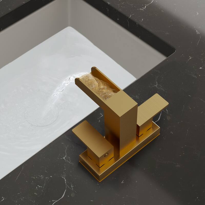 Centerset Bathroom Faucet 2-Handle, 4 Inch Bathroom Sink Faucet with Drain Assembly