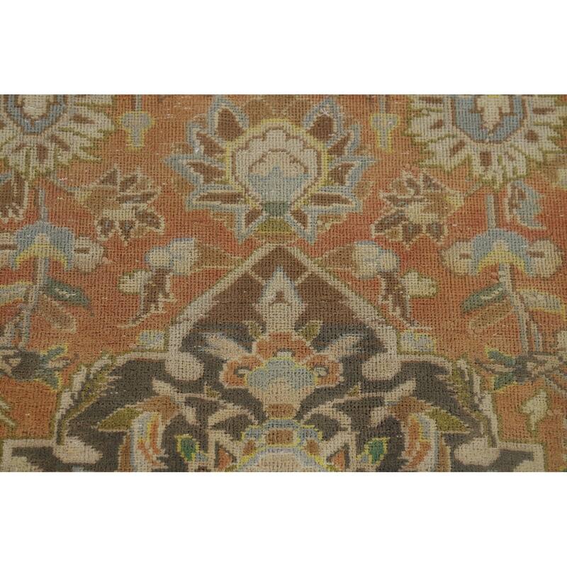 Traditional Kashan Vintage Persian Area Rug Handmade Wool Carpet - 9'3" x 13'0"