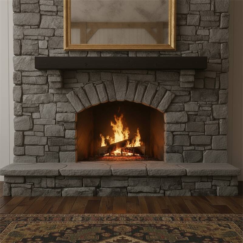 60" Fireplace Mantel Fir Wood Wall-Mounted & Floating Shelf