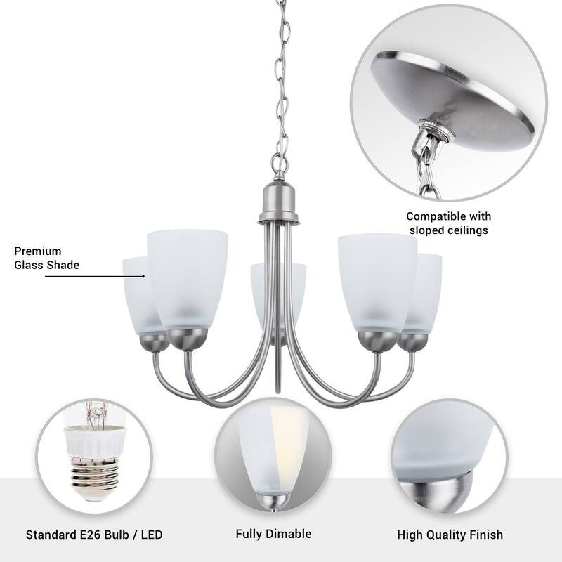 Brio Lighting Nell 5 - Light Shaded Classic/ Traditional Ceiling Chandelier