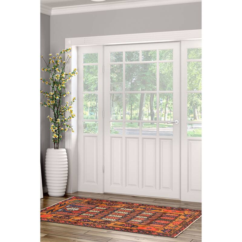 ECARPETGALLERY Hand-knotted Teimani Dark Navy Wool Rug - 2'9 x 4'10