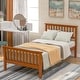 preview thumbnail 1 of 9, Pine Platform Bed for Durability, with Headboard and Footboard (Oak), Oak Oak - Twin