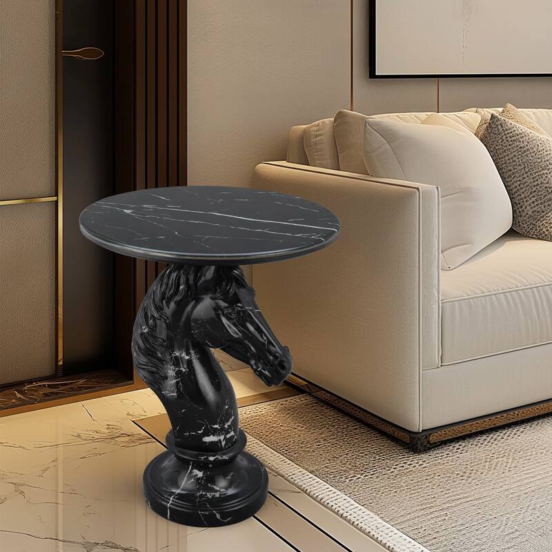 Horse Head Accent Table Animal Statue End Tables Livingroom