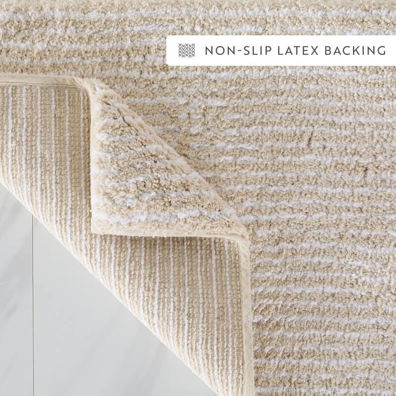 Becky Cameron 100% Cotton Pinstripe Patterned Bath Mat