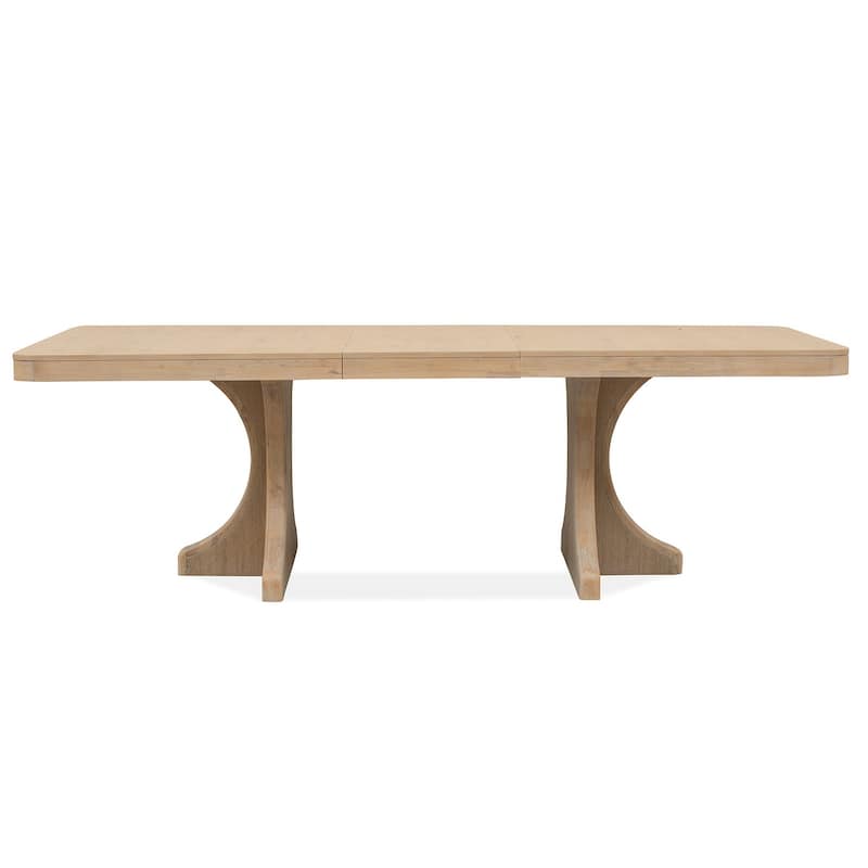 Magnussen Home Somerset Butternut Extendable Trestle Dining Table - 40''W x 76''D x 29.75''H