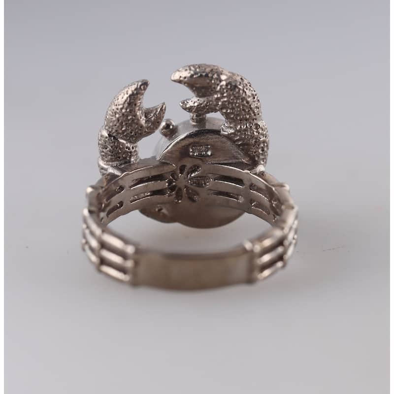 Marahlago Sterling Silver Larimar Crab Ring