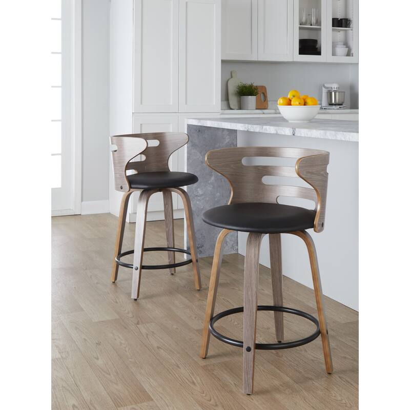 Carson Carrington Cranagh 24" Upholstered Counter Stools (Set of 2)