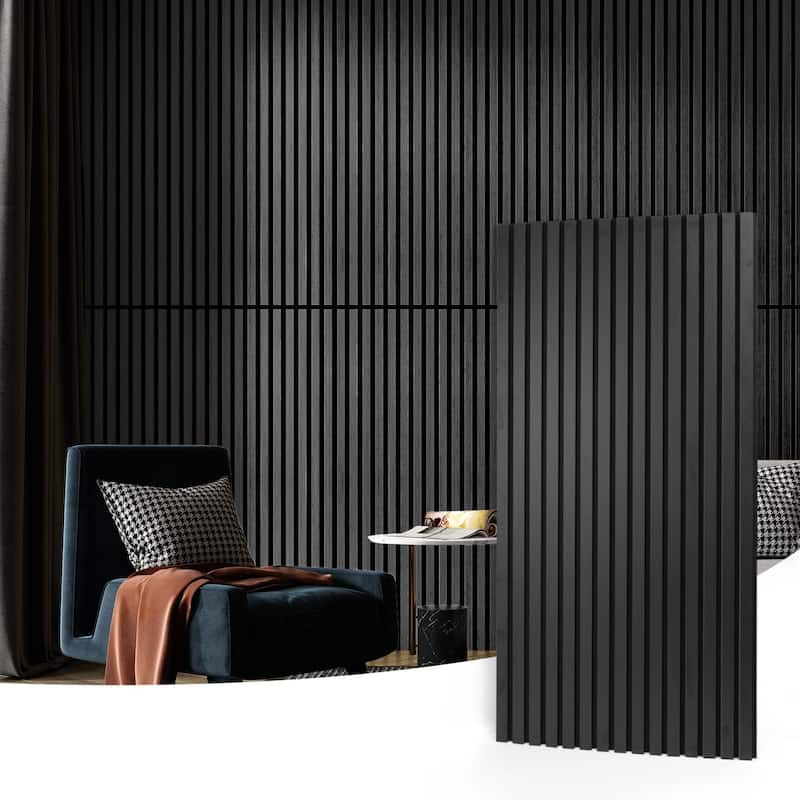 Art3d 23.6in x 47.2in Acoustic Wall Cladding Siding Board,Slat Wall Panels,4pcs