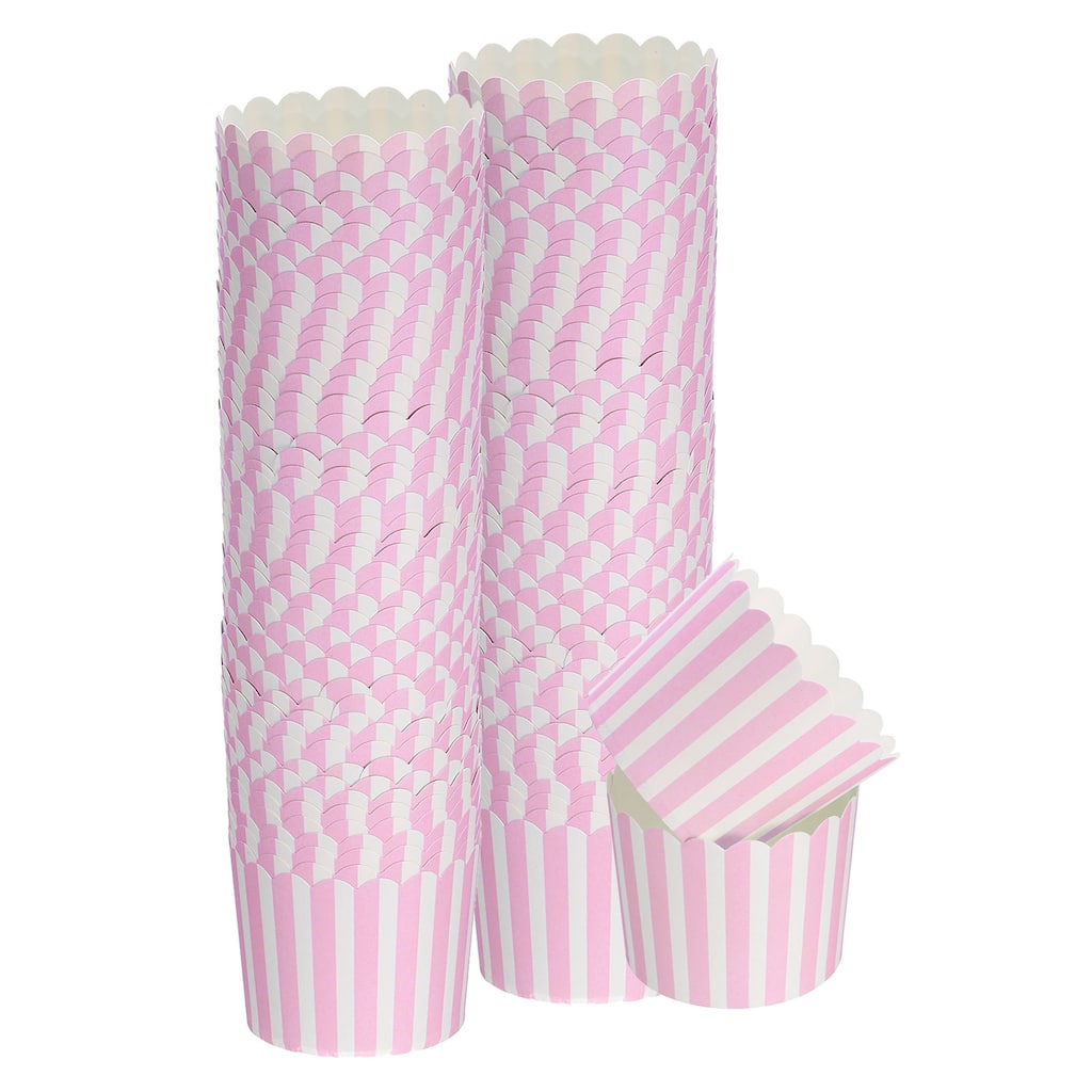 100Pcs Paper Baking Cups 6oz Cupcake Muffins Liner Wrappers Pinstripe