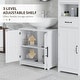 preview thumbnail 31 of 32, HOMCOM Pedestal Sink Storage Cabinet, Farmhouse Freestanding Bathroom Sink Cabinet with 2 Barn Doors and Adjustable Shelf, White