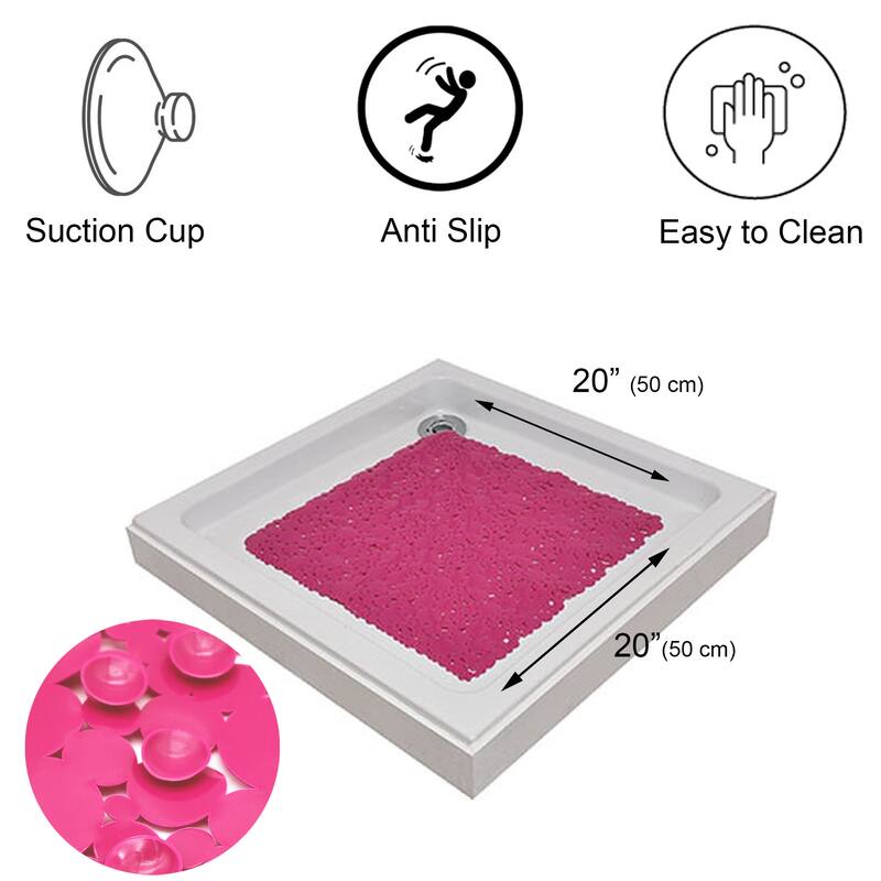 Bubbles Non-Slip Square Shower Mat 20 L X 20 W
