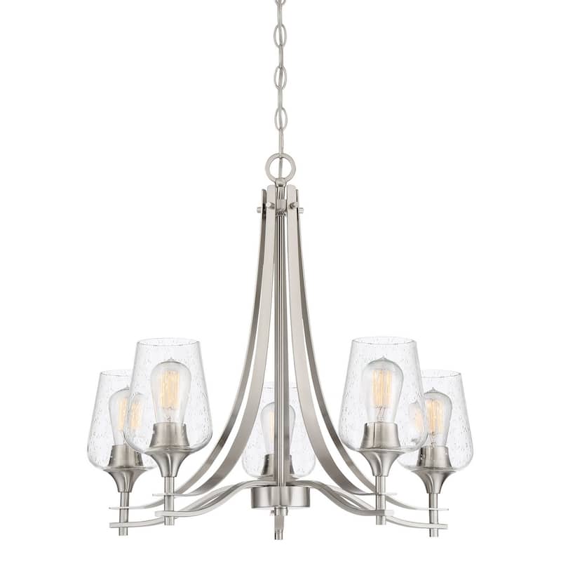 Quoizel Towne 5-Light 23" Transitional Chandelier in Brushed Nickel