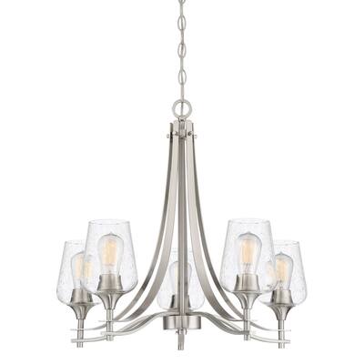 Quoizel Towne 5-Light 23" Transitional Chandelier in Brushed Nickel