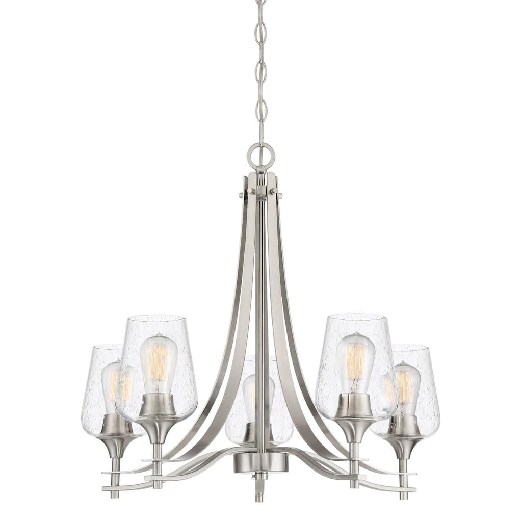 Quoizel Towne 5-Light 23" Transitional Chandelier in Brushed Nickel