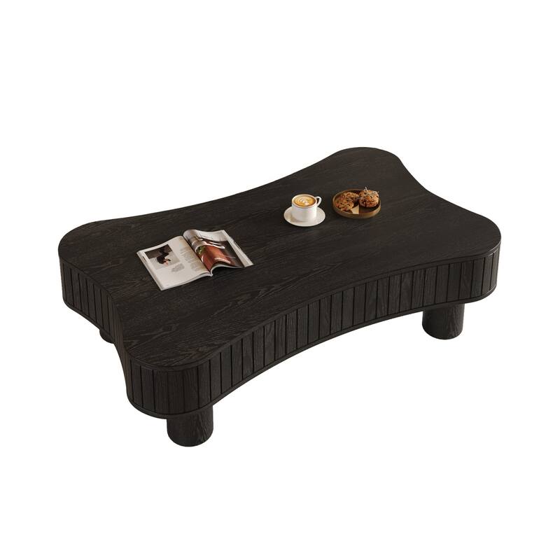 Lift Top Coffee Table 42" - Fluted Panel Hidden Storage, Silent Hydraulic Lift, Curved Safety Corners,5 Min Assembly