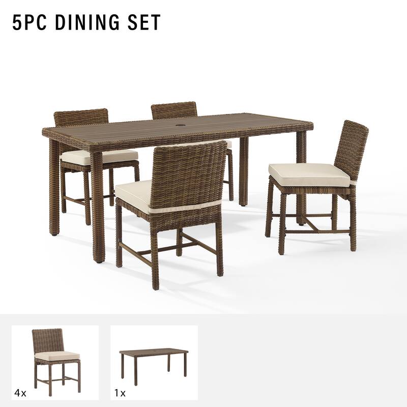 Crosley Bradenton 5Pc Outdoor Wicker Dining Set