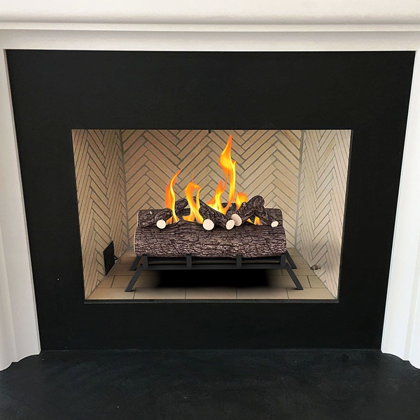 Gas fireplace best sale rack