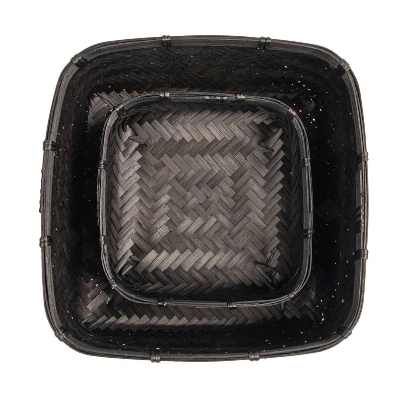 Bamboo & Water Hyacinth Baskets, Black