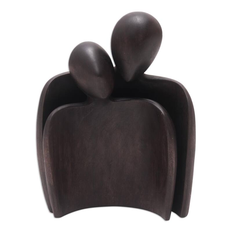Novica Handmade Romantic Hug Wood Sculpture