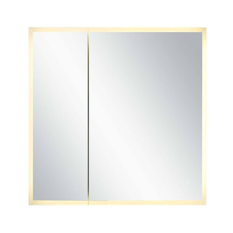 Mirrored Aluminum Bathroom Medicine Cabinet with LED lights