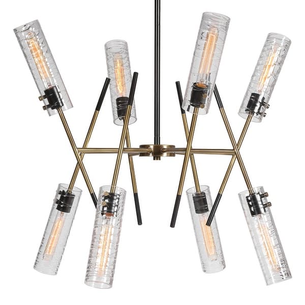 slide 1 of 1, 8 Light Linear Ceiling Pendant - 32" - Brass Finish