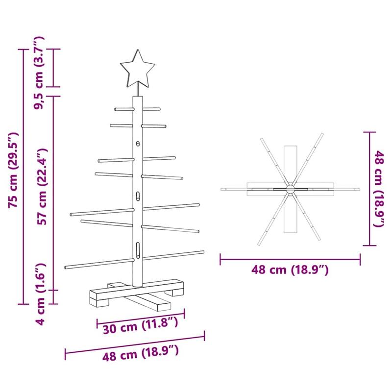 vidaXL Wooden Christmas Tree with Stand Brown bamboo