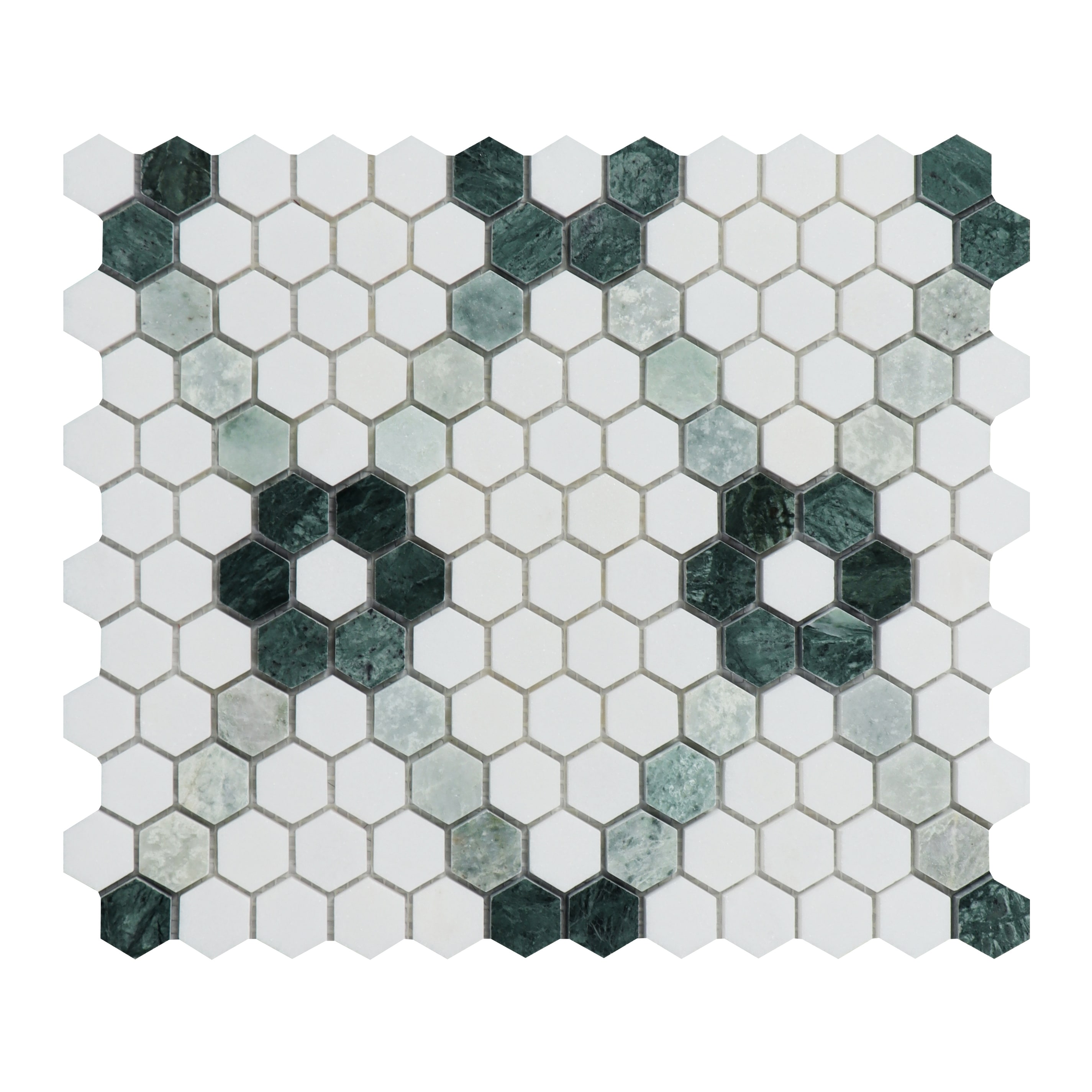 ES STONE - Marble Hexagon Flower Mosaic Tile - Case (10 Sheets)
