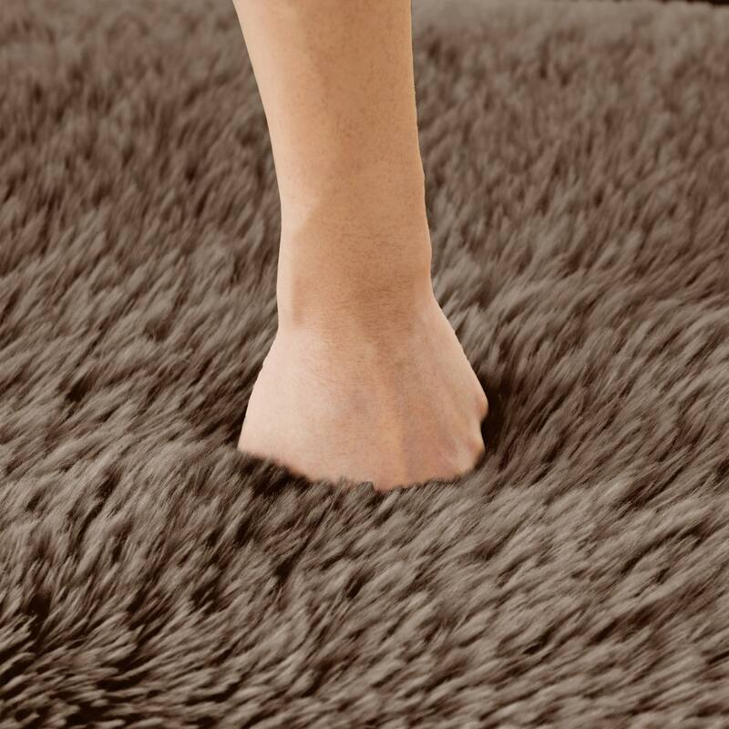 148.8" L-shaped Soft And Fluffy Plush Fabric Sectional Sofa with Bottom Anti-Slip Design and Ottoman