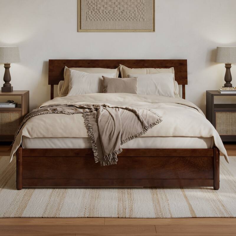 Norla Wood Platform Bed with Trundle