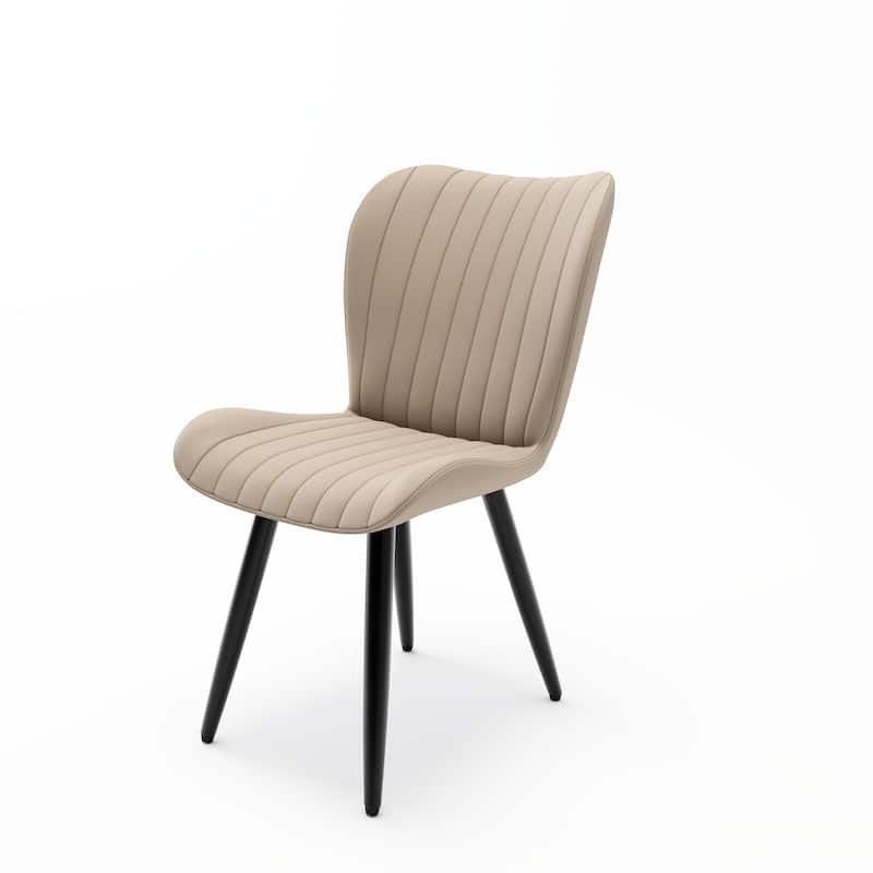 GDFStudio - Marcus Modern PU Leather Dining Chair Set with Thick Cushion Seating and Sleek Metal Frame for Everyday Dining