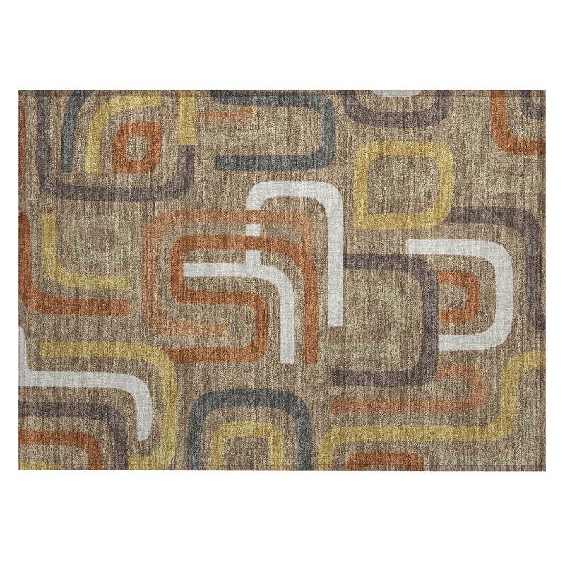 Machine Washable Indoor/ Outdoor Modern Penner Chantille Rug