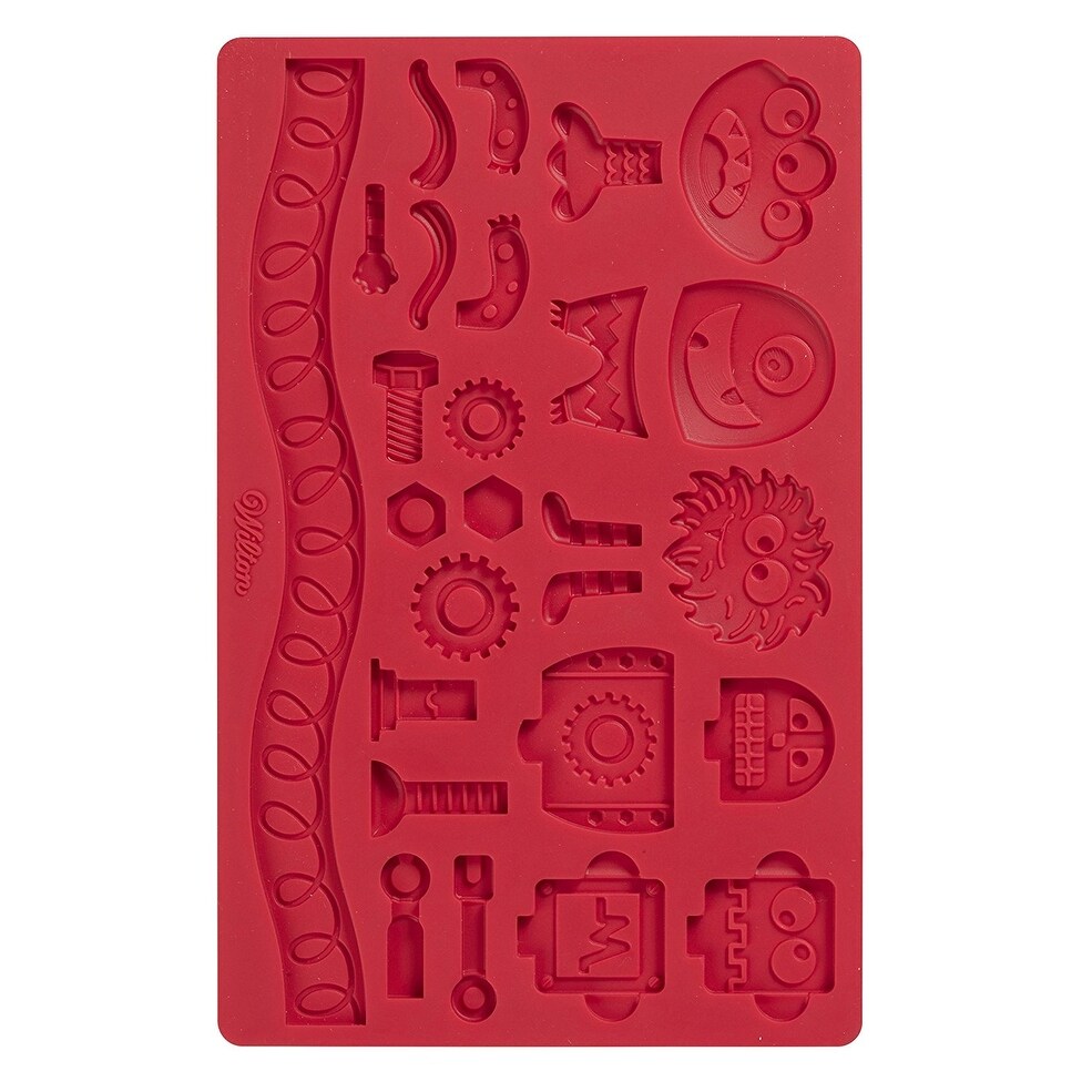 Wilton Fondant And Gum Paste Silicone Robots Monsters Mold Red Overstock 18825833 Explore a wide variety of silicone molds, including cups, pans, molds for candy, and cake and cupcake molds. wilton fondant and gum paste silicone robots monsters mold red