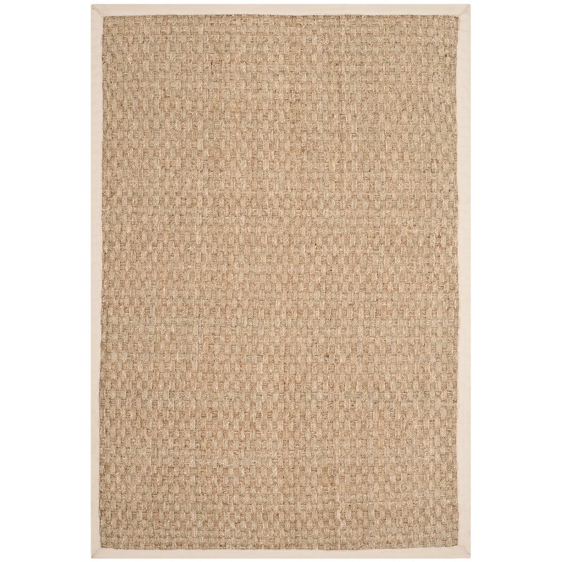 SAFAVIEH Natural Fiber Zymryd Basketweave Seagrass Rug - 4' x 6' - Natural/Ivory