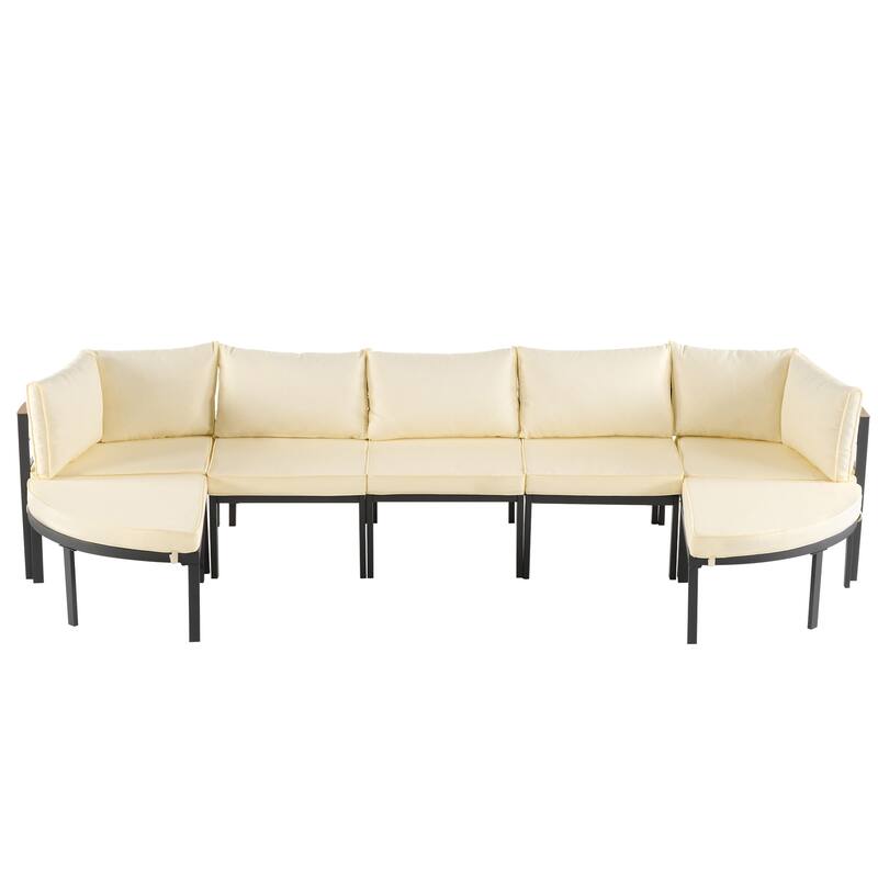 Modern Outdoor Sectional Sofa Set Patio Seating Group Outdoor Conversation Set with Cushions for Patio, Backyard, Garden