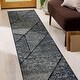 preview thumbnail 33 of 40, Contemporary Distressed Geometric Area Rug Black - 2' 3" x 8'