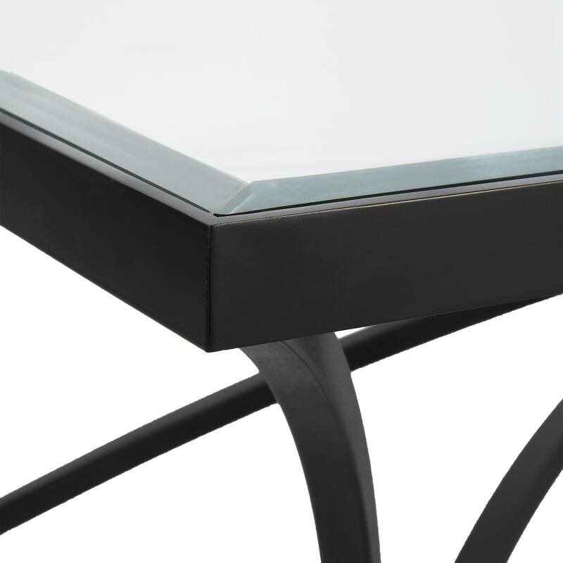 Tempered Glass Coffee Table - 48" - Black and Clear