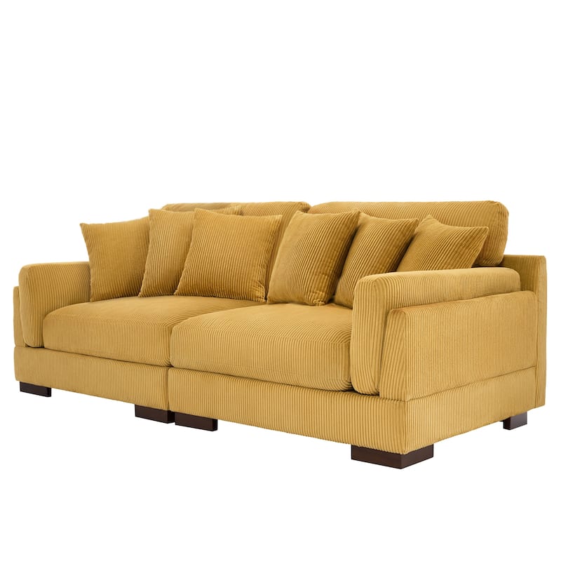 90" Oversized Modular Sectional Corduroy Sofa