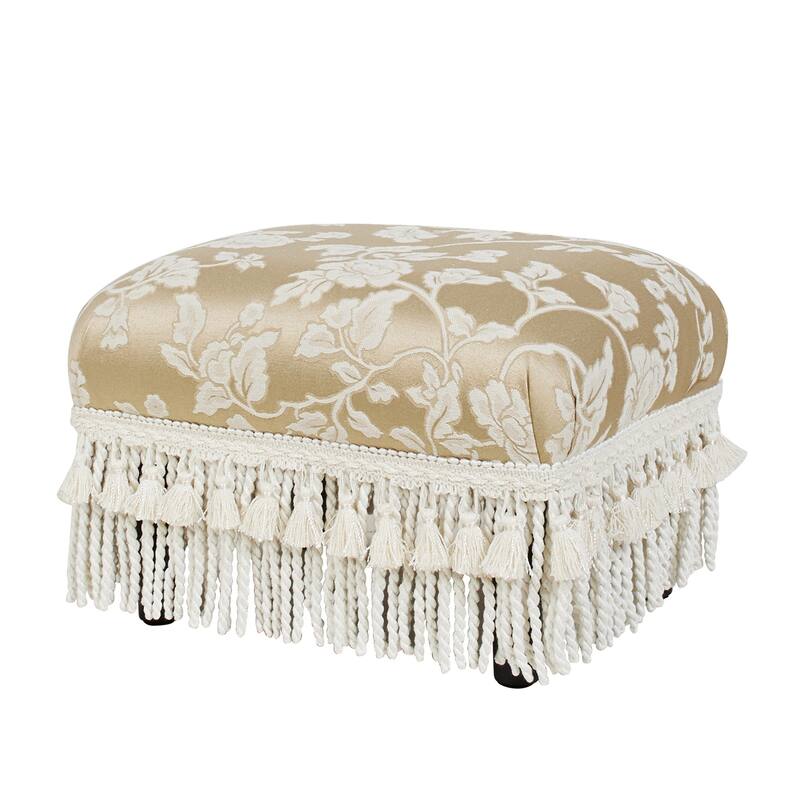 Accent Footstool Ottoman, Sturdy Solid Hardwood and Plywood Frame