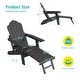 preview thumbnail 10 of 54, Bonosuki 2-Piece Folding Adirondack Chairs with Retractable Ottoman, Fire Pit Patio Chair with Cup Holder