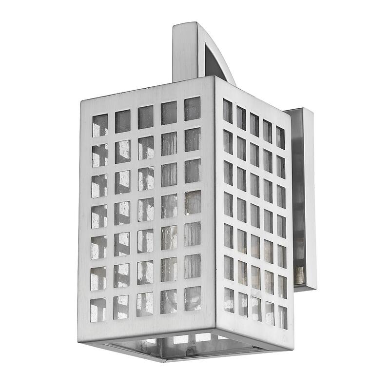 Outdoor Wall Flush Mount 1-Light with Glass Shade and Steel Wet Rated Fixture LED A19 Compatible - 10.75" H x 5" W x 7" D