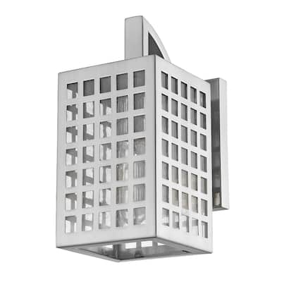 Outdoor Wall Flush Mount 1-Light with Glass Shade and Steel Wet Rated Fixture LED A19 Compatible - 10.75" H x 5" W x 7" D
