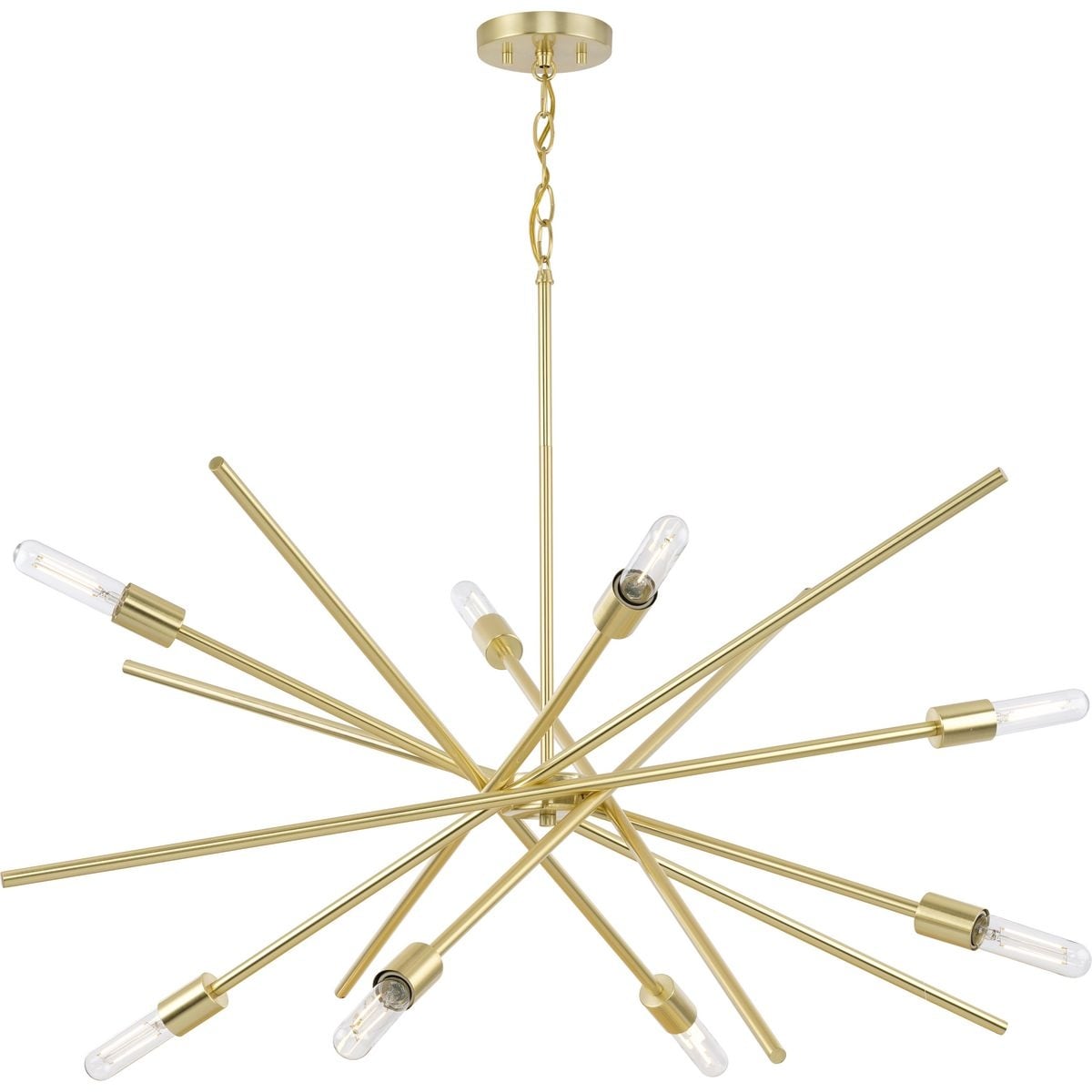 Progress Lighting Astra Collection 8-Light 42 in. Satin Brass Modern Chandelier - Satin Brass - Medium