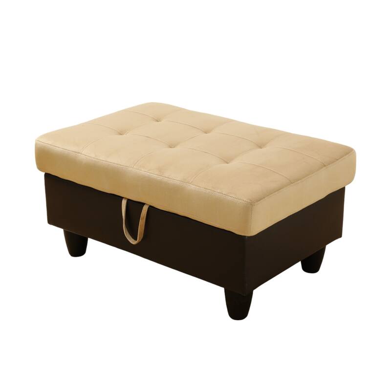 KISRAIS 34" Wide Upholstered Storage Ottoman