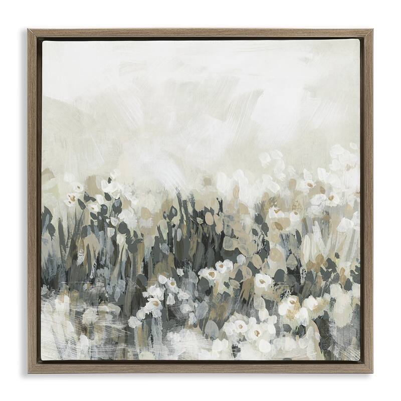 Stupell Grey & Beige Landscape Framed Floater Canvas Wall Art Design By June Erica Vess - 18 x 18 - Brown